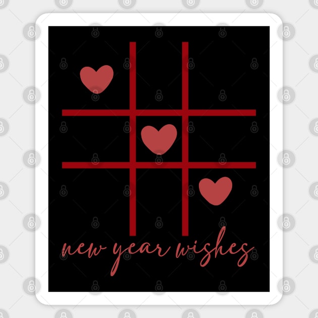 New Year Wishes, Three in a row hearts Magnet by UrbanLifeApparel